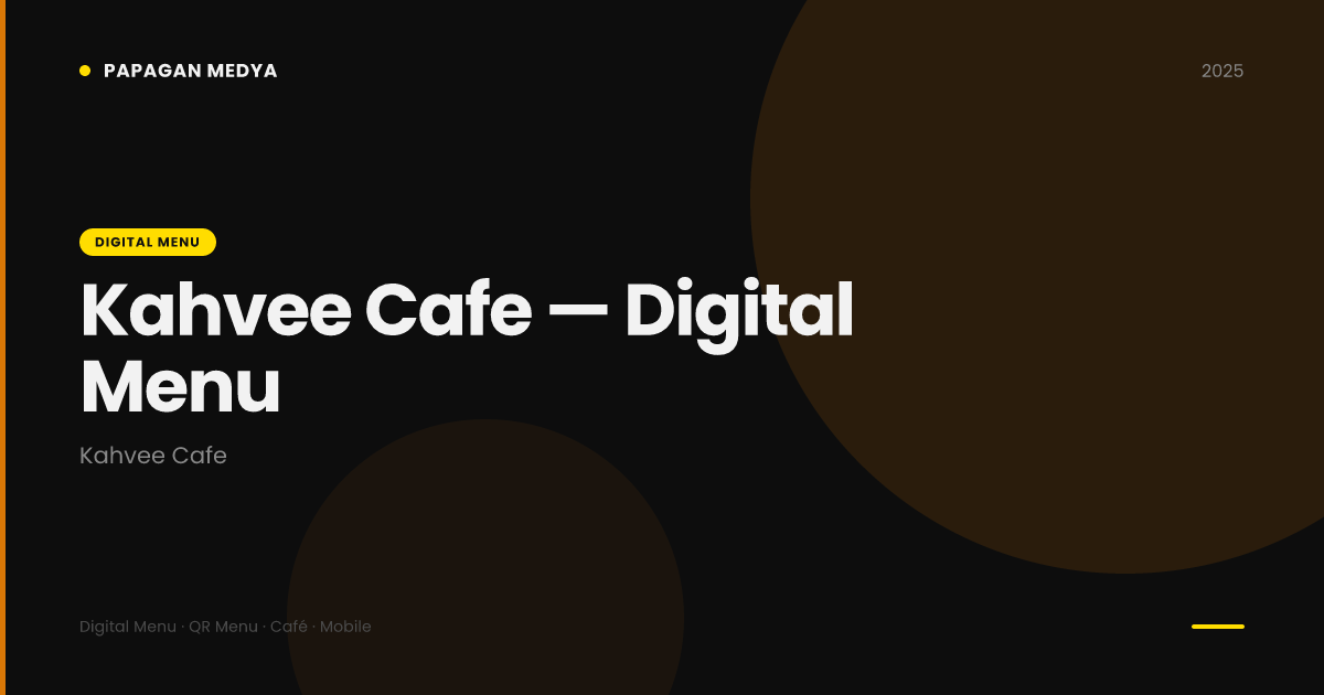 Kahvee Cafe — Dijital Menü